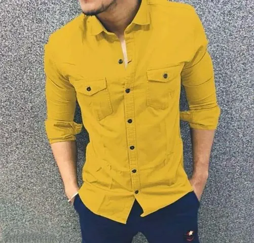 Stylish Regular Fit Solid Long Sleeves Casual Shirt for Men