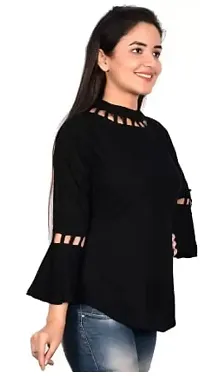 Madhav Enterprises Girls Casual Cotton Blend Top (Black, Pack of 1-13-14 Years)-thumb1