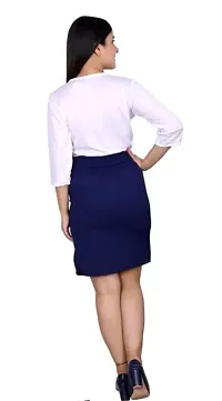 Girls Skirt with Printed Tshirt (12-13 Year) White Blue-thumb2