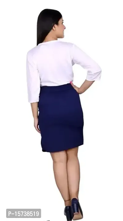 Girls Skirt with Printed Tshirt (12-13 Year) White Blue-thumb3