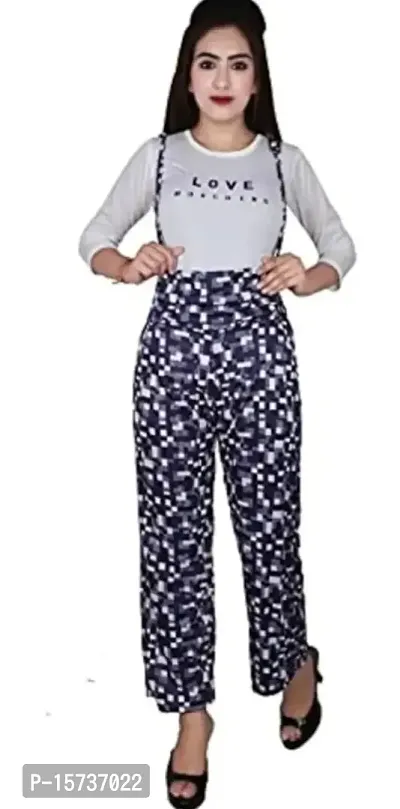 Madhav Enterprises Girls Dress Jumpsuit Dangri with Top in Polly Cotton Fabric for Festival Occasion Birthday  Regular Use.-thumb0