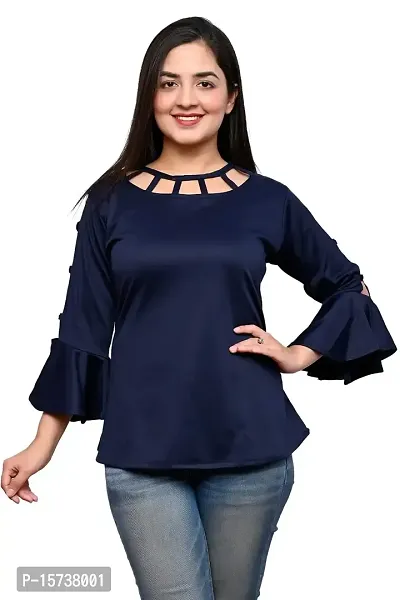 Madhav Enterprises Girls Top Poly Cotton Casual Top Girls Dress Girls Top for Regular Occasion Wear (15 Years ? 16 Years) Blue-thumb3