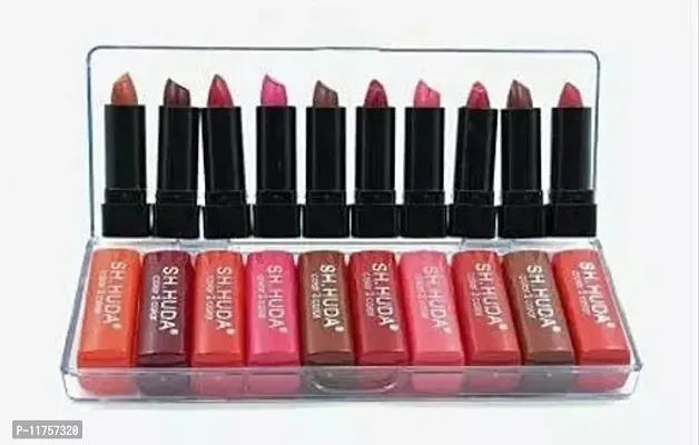 New Shade Pocket Matte Lipstick Set Of 10 Pc (Multicolor )-thumb0