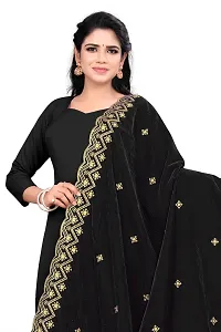 SALWAT Black Color Velvet Dupatta-thumb1