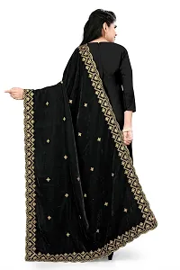 SALWAT Black Color Velvet Dupatta-thumb3