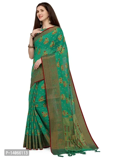 Party Wear Teal Green Colour Banarasi Silk Embelished Work Festival Saree-thumb2
