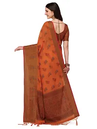 Party Wear Orange Colour Banarasi Silk Madhubani Work Festival Saree-thumb2