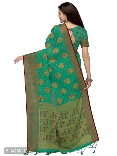 Party Wear Teal Green Colour Banarasi Silk Embelished Work Festival Saree-thumb3