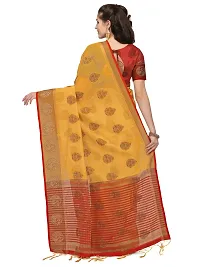 Party Wear Merigold Colour Banarasi Silk Madhubani Work Festival Saree-thumb2