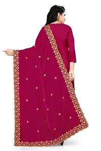 SALWAT Pink Color Velvet Dupatta-thumb3