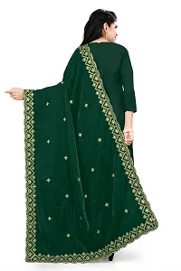 SALWAT Green Color Velvet Dupatta-thumb3