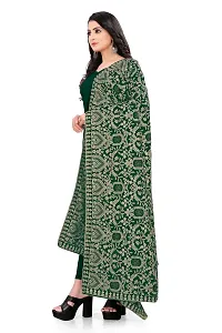 SALWAT Green Color Velvet Dupatta-thumb1