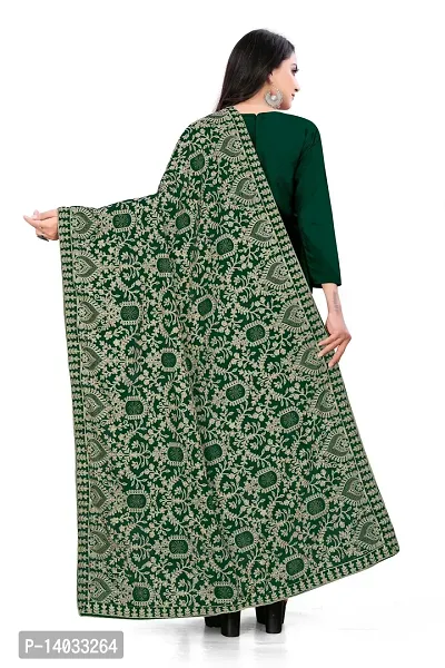 SALWAT Green Color Velvet Dupatta-thumb4