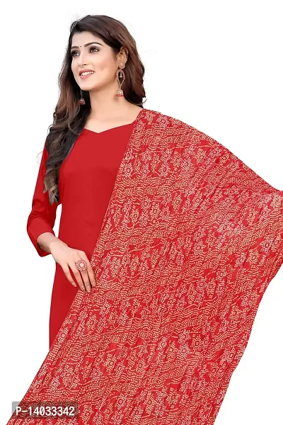 SALWAT Red Color Poly Georgette Dupatta-thumb0