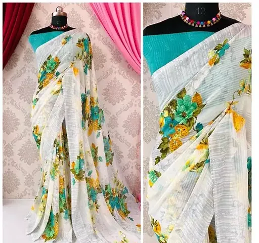 Stylish Georgette Saree with Blouse piece