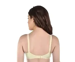 winsure Women's Cotton Non-Padded Non-Wired Everyday Simple Bra Cream Pack of 3-thumb3