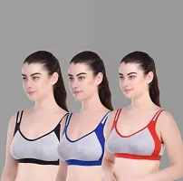 Women's non padded sports bra pack of 3-thumb2