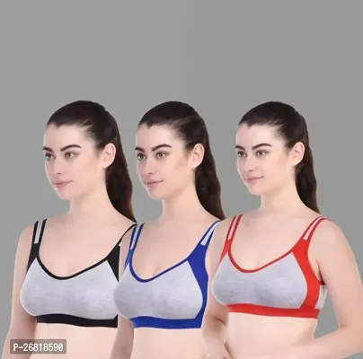 Women's non padded sports bra pack of 3-thumb3