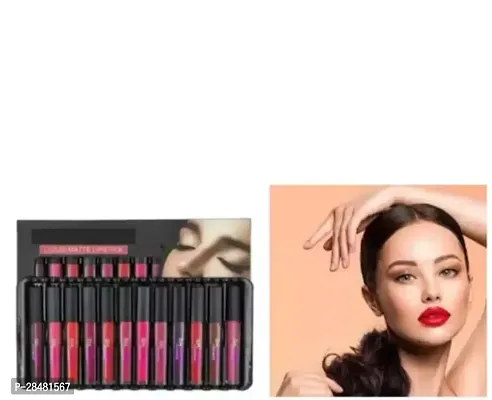 Liquid matte HD beauty lipstick pack of 12-thumb0