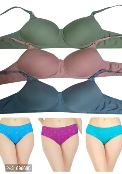 Fancy Bra and Panty Set for Women Pack of 3