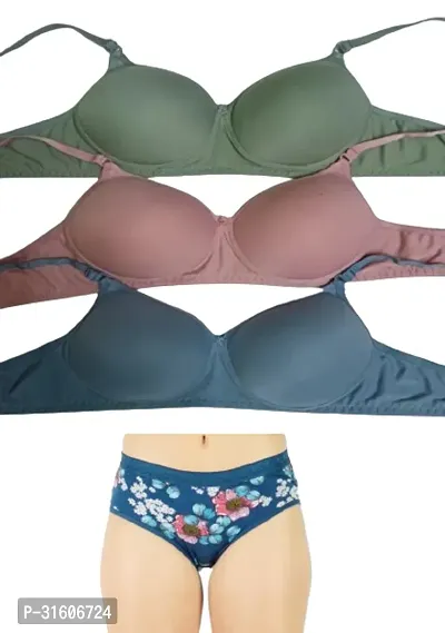 Fancy Bra and Panty Set for Women Pack of 3