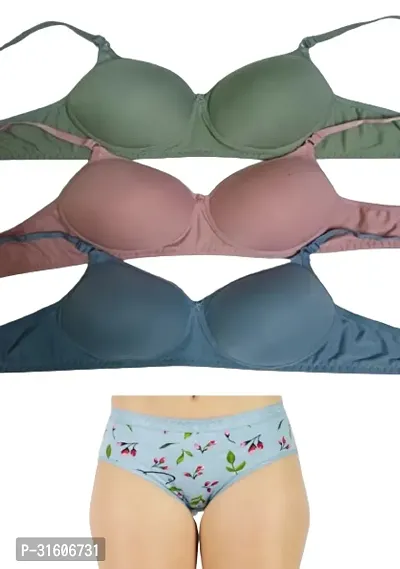 Fancy Bra and Panty Set for Women Pack of 3