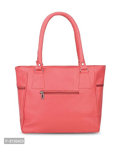Elegant Peach PU Handbags For Women And Girls-thumb3