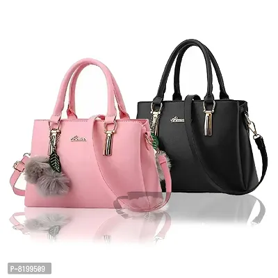 Elegant PU Handbags And Backpacks For Women And Girls- 2 Pieces-thumb0