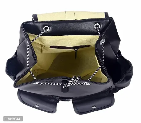 Stylish Black PU Backpacks For Women And Girls-thumb5