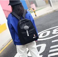Stylish Black PU Backpacks For Women And Girls-thumb4