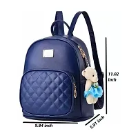 Stylish Blue PU Backpacks For Women And Girls-thumb2