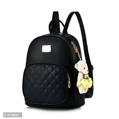 Stylish Black PU Backpacks For Women And Girls-thumb2
