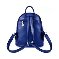 Stylish Blue PU Backpacks For Women And Girls-thumb1