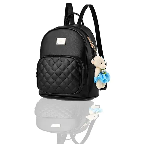 Stylish PU Solid Backpacks For Women