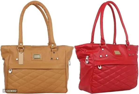 Classic Solid Handbags for Women Pack of 2