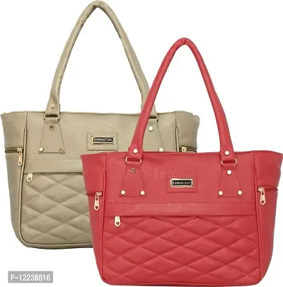 Classic Solid Handbags for Women Pack of 2