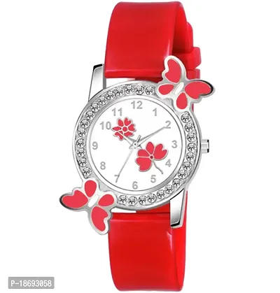 Butterfly Flower BF Red Watch for Girl