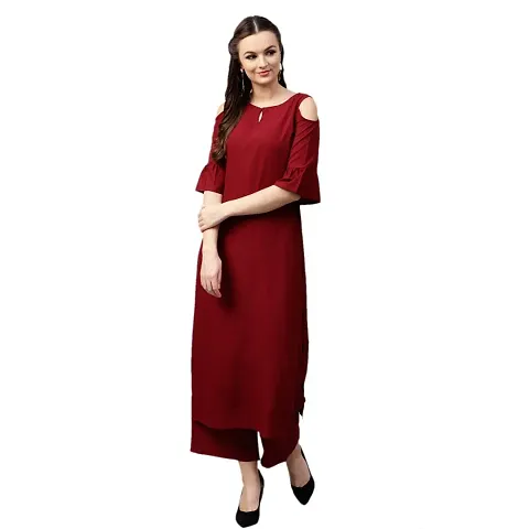 Stylish Solid Crepe Straight Kurta