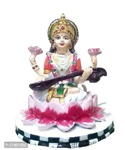 Maa Saraswati Big Murti/Idol Decorative Showpiece - (Multicolor)-thumb0