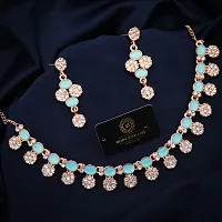 Elegant Alloy Rose Gold Plated American Diamond Jewellery Set-thumb1