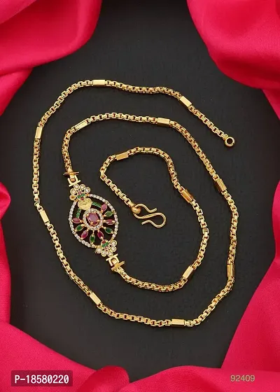 One Gram Gold Premium Quality South Chain Brass Chain For Women And Girls.