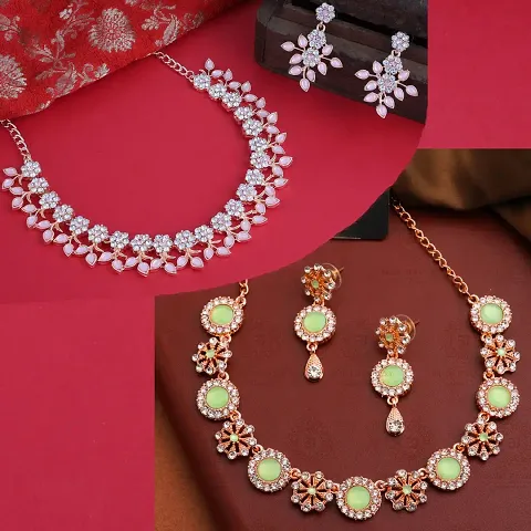 Combo Of 2 Plated Traditional Fashion Jewellery Set For Women