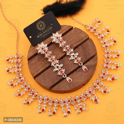 Elegant Alloy Rose Gold Plated American Diamond Jewellery Set-thumb3