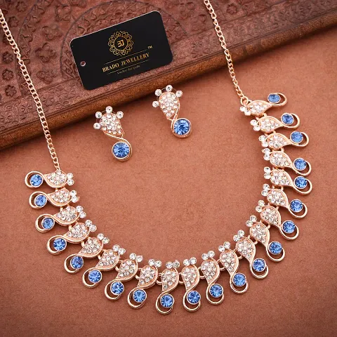 Stylish Alloy American Diamond Jewellery Set For Women