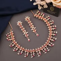 Elegant Alloy Rose Gold Plated American Diamond Jewellery Set-thumb3