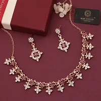 New Gold plated American diamond Necklace for Women and girls-thumb2