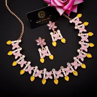 Elegant Alloy Rose Gold Plated American Diamond Jewellery Set-thumb2