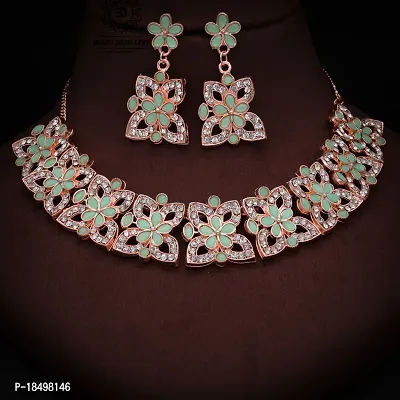 New  Rose Gold  Traditional Fashion Jewellery Set  for Women  Girls.-thumb4