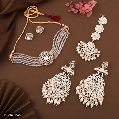 Stylish Golden Alloy  Jewellery Set Combo For Women-thumb0