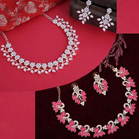 Combo Of 2 Plated Traditional Fashion Jewellery Set For Women